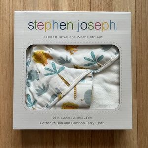 NWT Stephen Joseph Hooded Towel and Washcloth Set